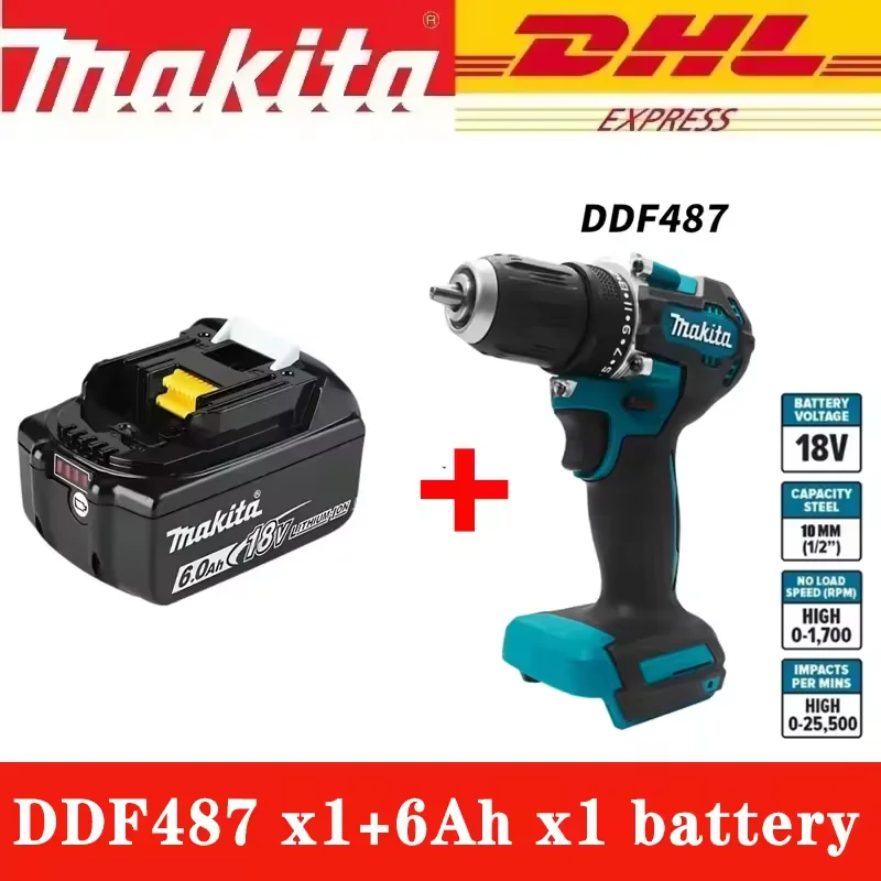 

Makita Original DDF487 Cordless Driver Drill Brushless Electric Impact Screwdriver 18V Rechargeable Power Tool..