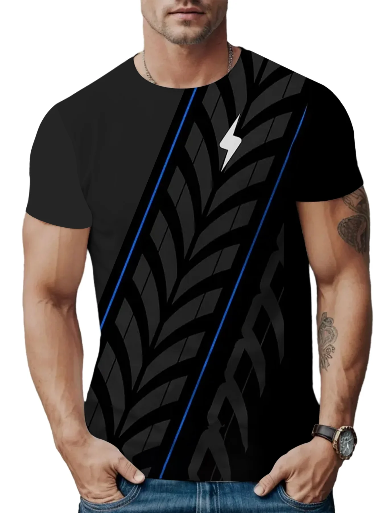 

2025 summer fashion short sleeved 3D digital printed short sleeved round neck T-shirt top, high-quality casual daily office shor