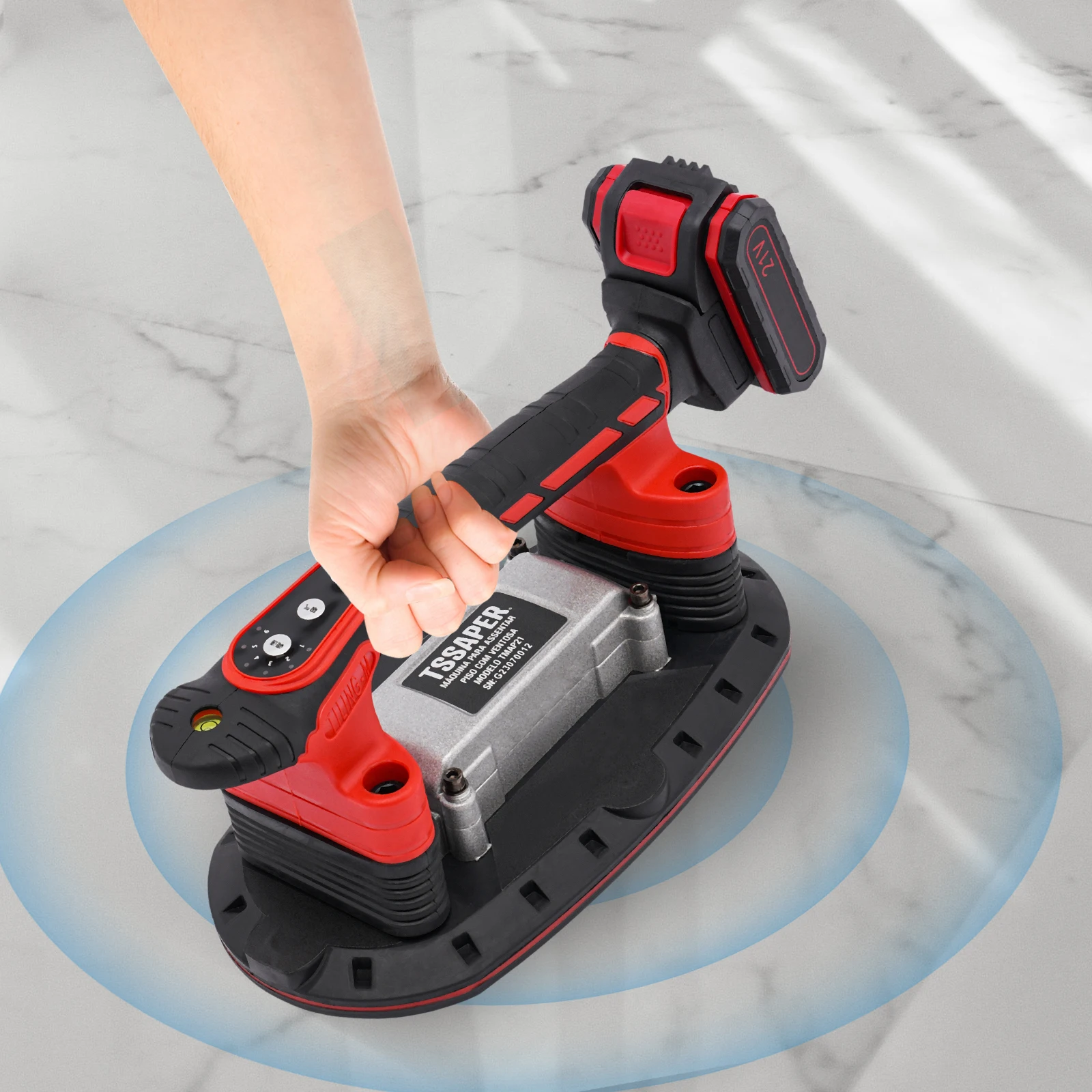 

Handheld Tile Tiling Machine Slip-proof Vibration Machine with Vacuum Suction, Tiling Leveling Laying Tool 6 Speeds Adjustable