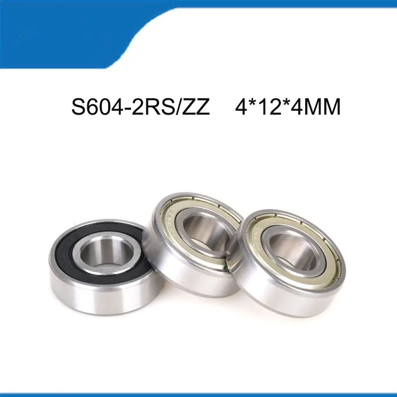 

S604-2RS/ZZ 4*12*4MM 5/10PCS S604RS / S604ZZ High Quality Stainless Steel Rubber Sealed Deep Groove Ball bearing Shaft ABEC-5