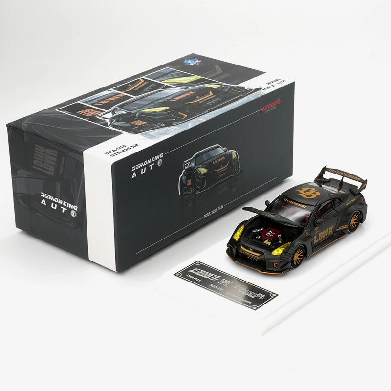 

Demon King Auto 1:64 R35 хромированный открытый капот литой под давлением диорама модель автомобиля коллекция игрушек TW