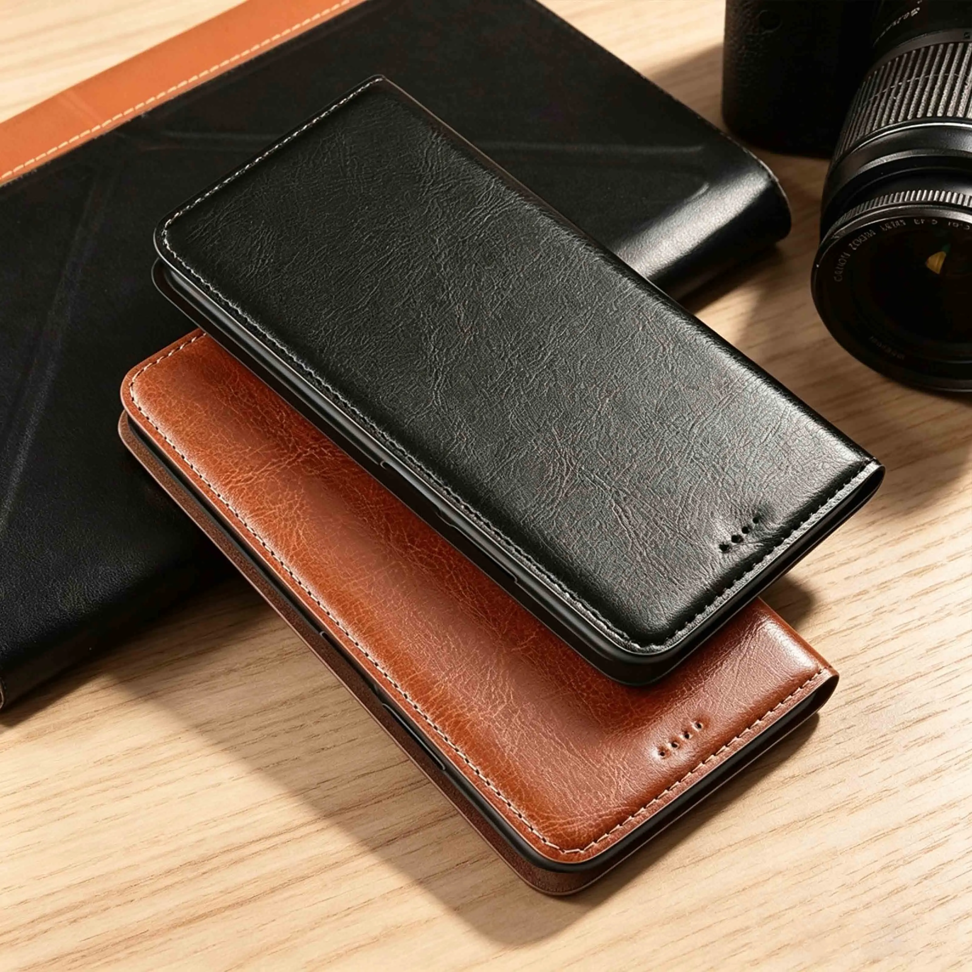 For Huawei Nova Y60 Y61 Y63 Y70 Y71 Y72 Y72S Y73 Y74 Y90 Y91 Plus Crazy Horse Pattern Of Genuine Leather Flip Phone Case Cowhide