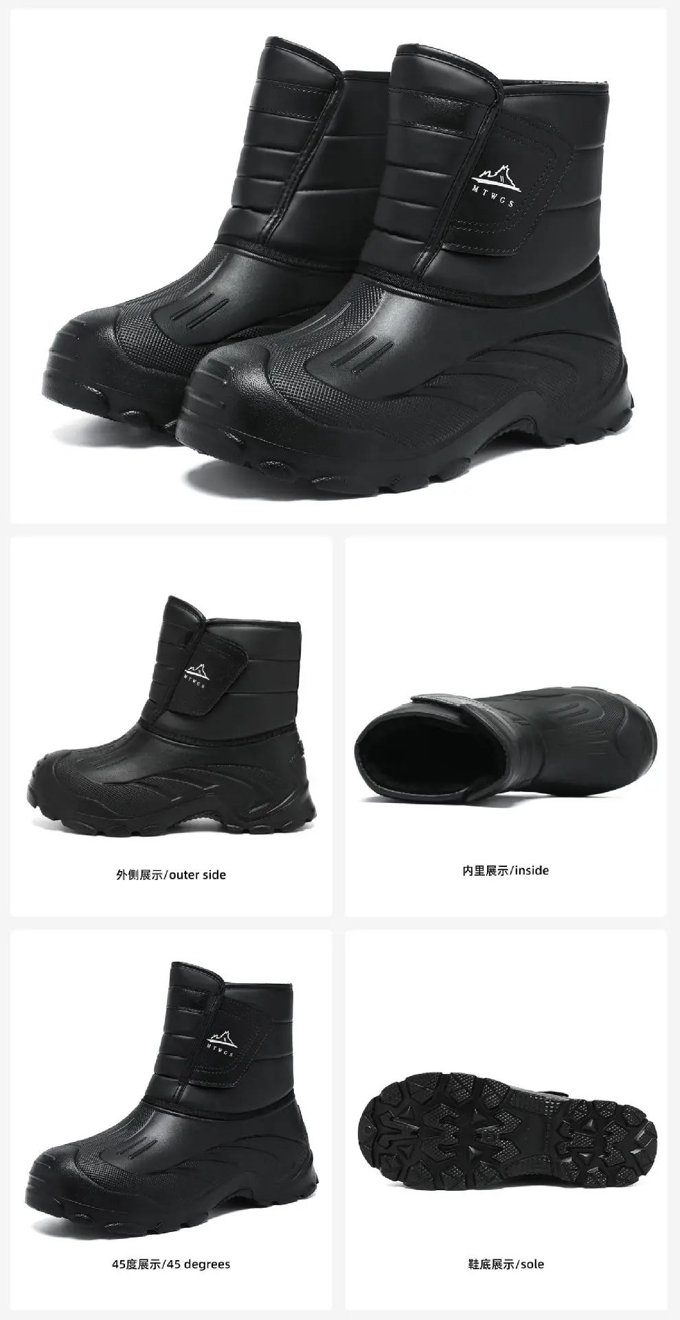Winter Wasserdichte Schneestiefel 2026 Dicke Samt-Innenfutter Outdoor Casual Rutschfeste Baumwollstiefel – Detail 10