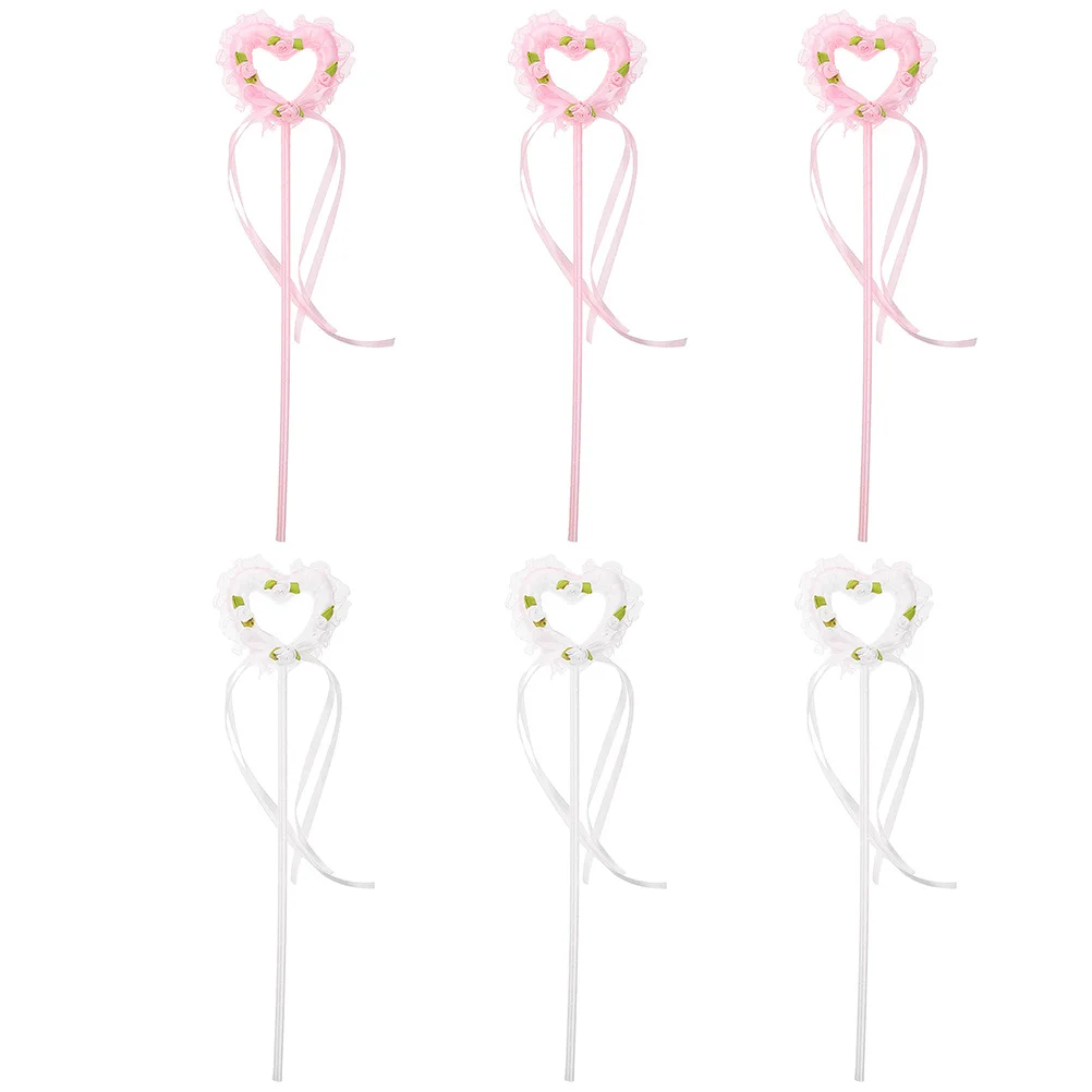 Varita de hadas para niños y niñas, varitas decorativas de bruja, palo de Ángel brillante, disfraz de fiesta, accesorio de escenario, tiempo de juego, 6 uds.