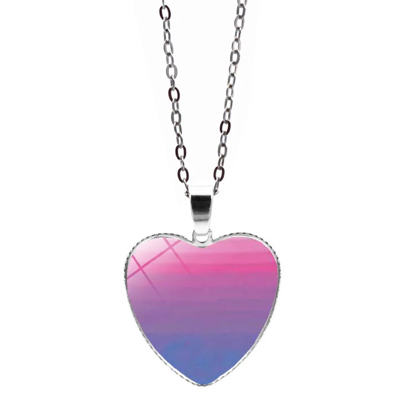 Rainbow Pride Peach Heart Necklace Girl Love Pendant Fashion Classic Gift