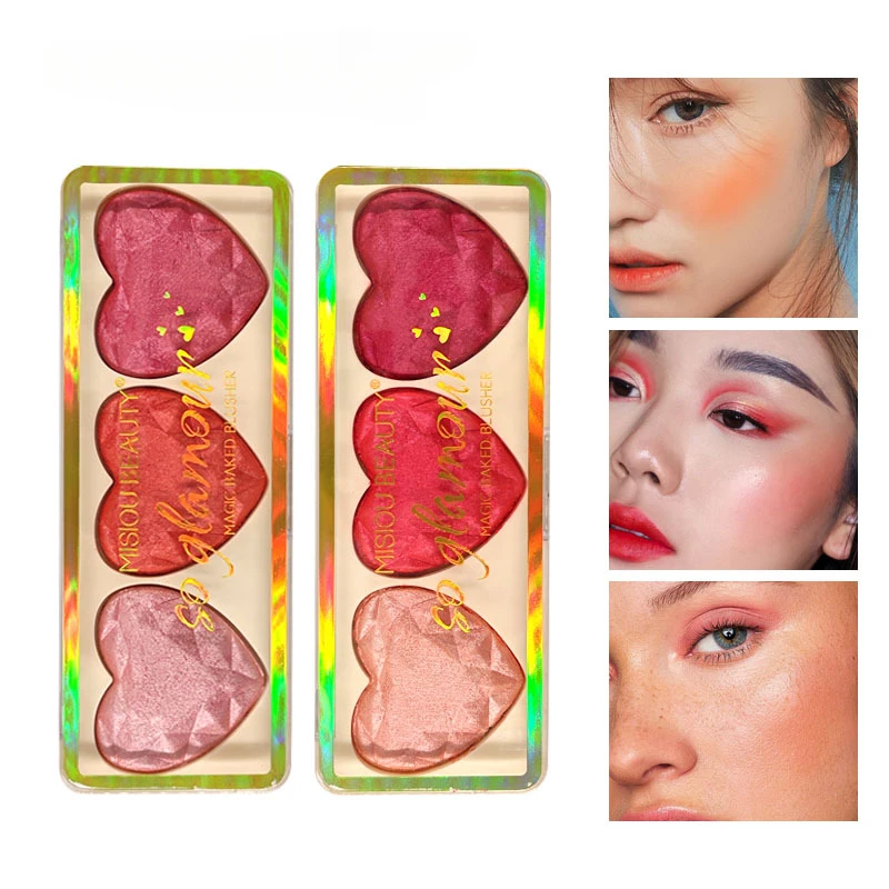 Pearlescent baking powder eye shadow whitening three-dimensional color eye shadow face repair highlight cheek red plate