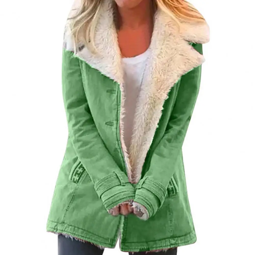 Winter Plush Lamb Wool Warm Jacket Women\'s Plush Fashionable Lapel Jacket Winter Warm Jacket