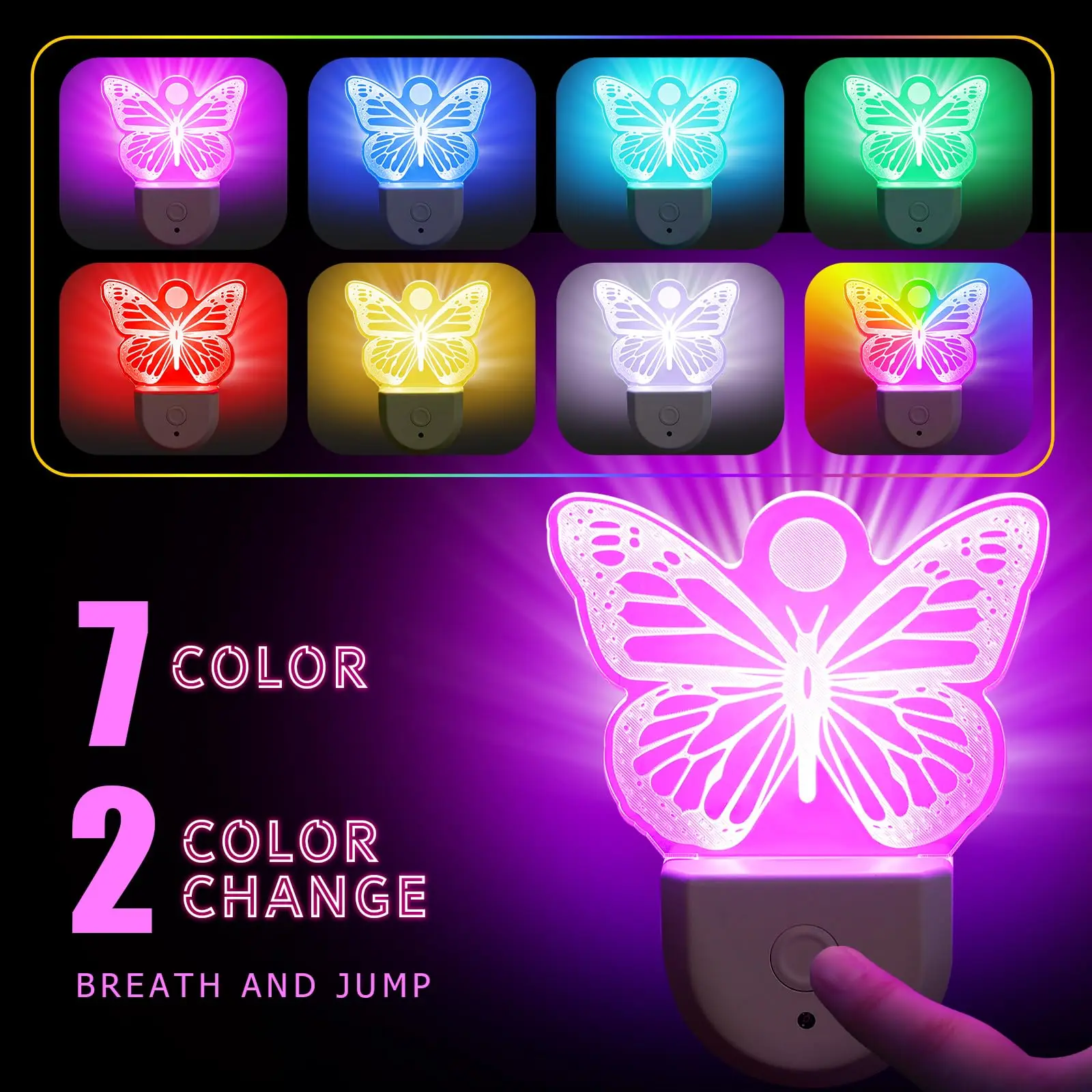 

Butterfly Night Lights For Bedroom 6 Colors LED Butterfly Shape Kids Night Lights For Bedroom Children Room Atmosphere Lighting
