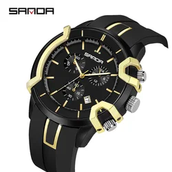 Fashion Sanda Top Brand Waterproof Mens Watch Luxury Military Sport Quartz Watch For Men Chronograph Relogios Masculino