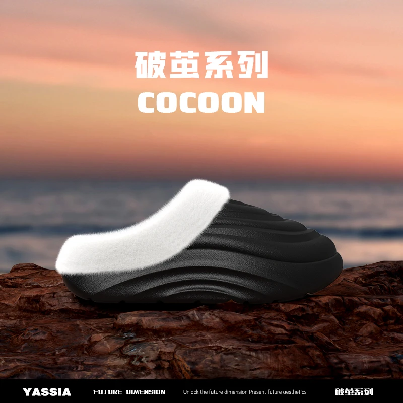 Winter Woman Slipper Slides Platform Shoes Cover Toe Massage Shoes House Slippers Platform Winter Footwear Slides Cover Toe