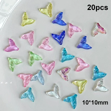 

3D Colorful Fishtail Water Ripple Charms Mermaid Tail Dolphin Shell Star Pearl Starfish Nail Art Accessories Tool Decorations