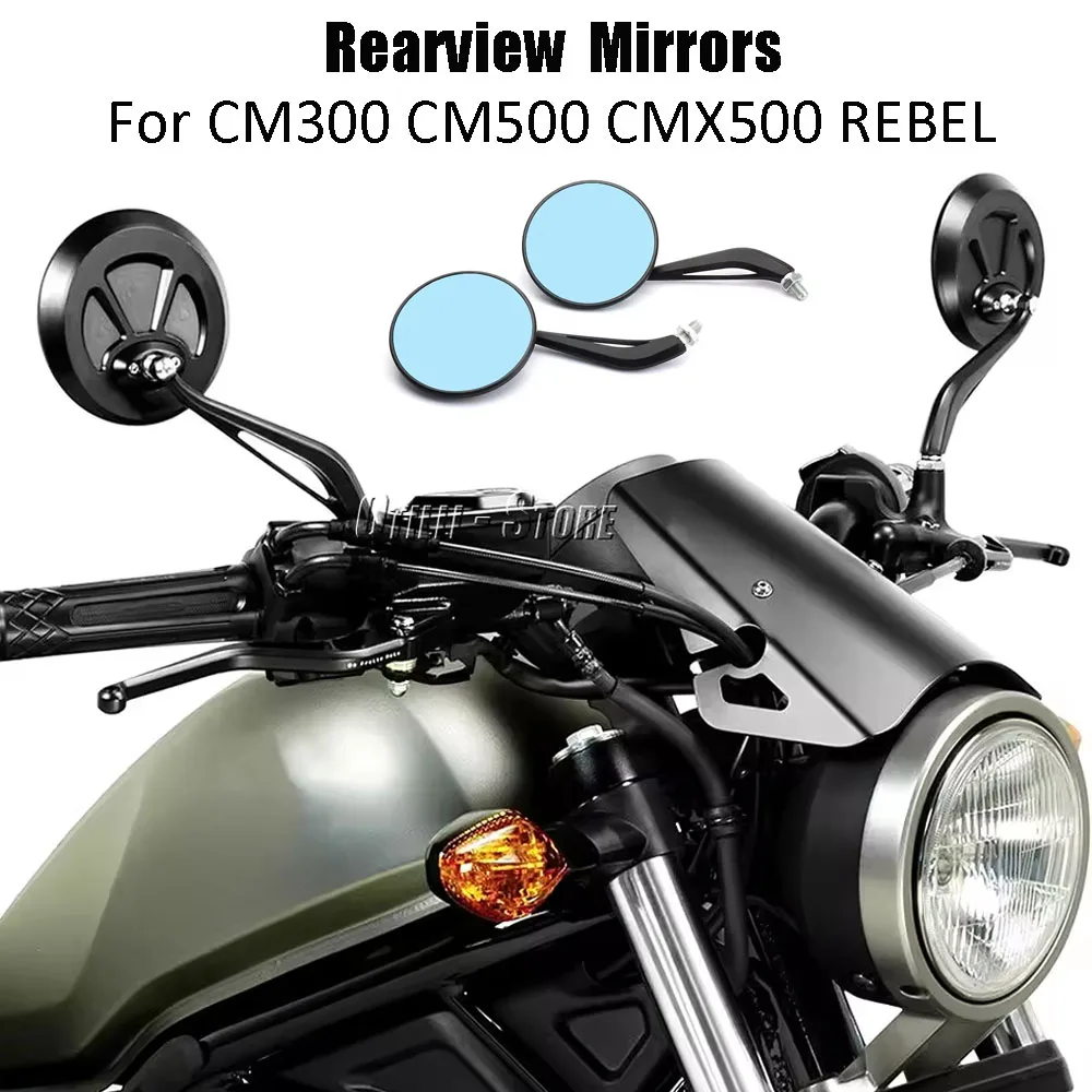 

Rearview Mirror Motorcycle Round Side Mirrors Suitable For Honda CMX 500 CMX500 Rebel CM300 300REBEL Side Rear Mirrors Kit