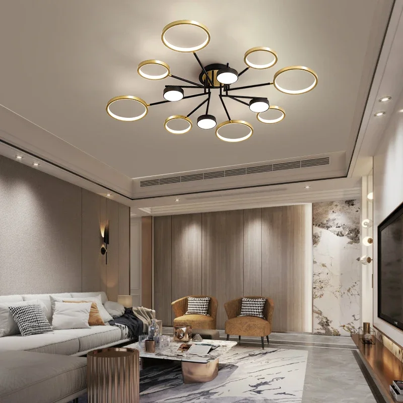 Living room lamp led ceiling lamp modern simple atmospheric household lamp combination Nordic whole room bedroom package