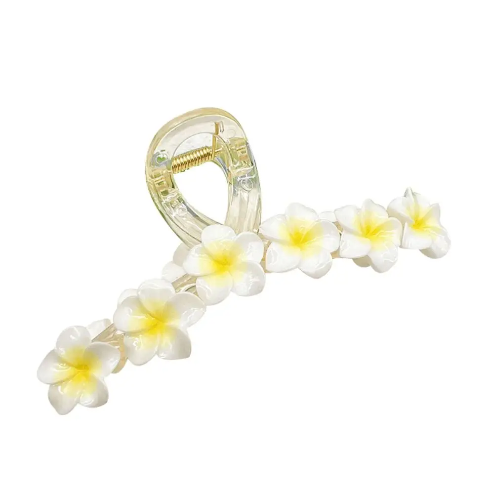 Bohemia Plumeria Flower Hair Claw Korean Style Hair Clamps Summer Flower Claw Clip Headwear Crab Cllip Ponytail Shark Clip