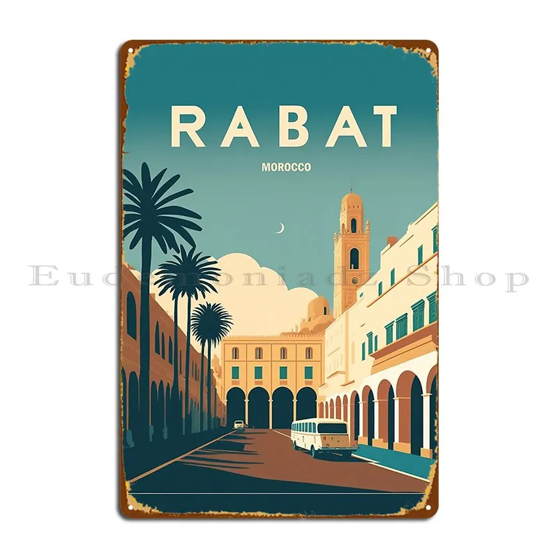 Rabat Morocco Vintage Travel Poster Metal Plaque Garage Retro Designing Classic Customized Tin Sign Poster