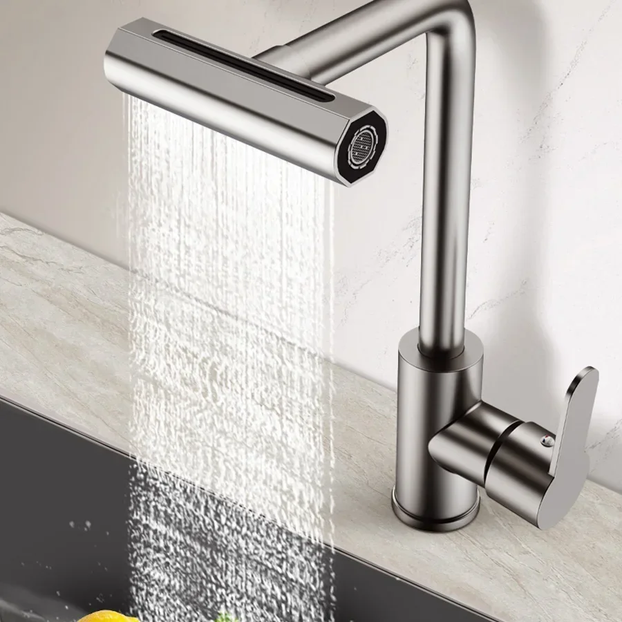 4 Modes Kitchen Faucet Stainless Steel Sink Tap Dual Control of Hot and Cold Universal Single Handle Kitchen Sink Faucet