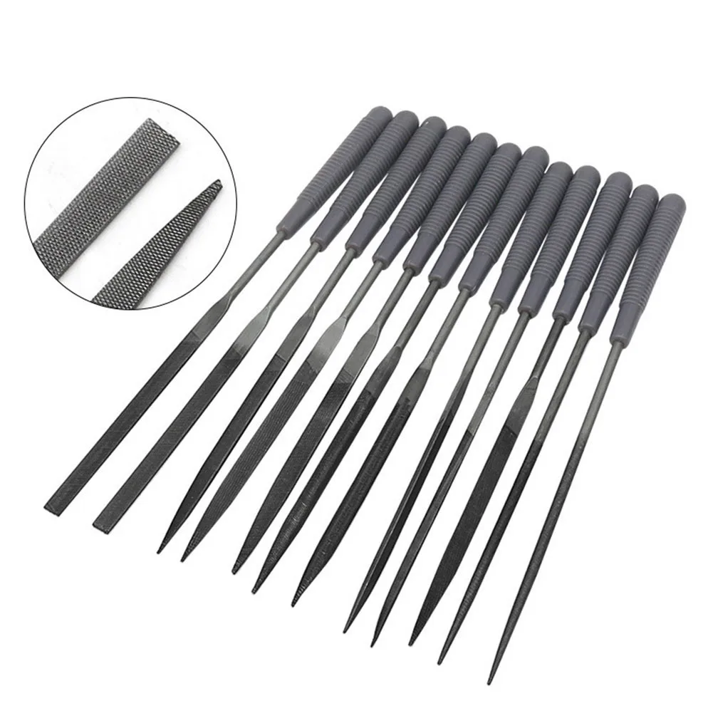 12pcs Needle Files Set DIY Wood Rasp File For Metal Glass Grinding Trimming Deburring Special-Shaped Files Wood Carving Tools