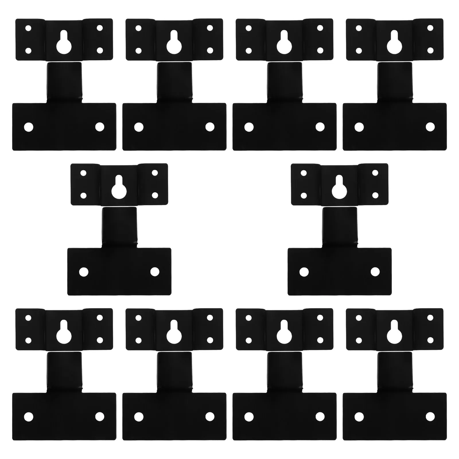 10Sets Speaker Wall Mount Brackets Universal Metal Hanger Plates for Surround Sound Boxes Home Room Audio Setup