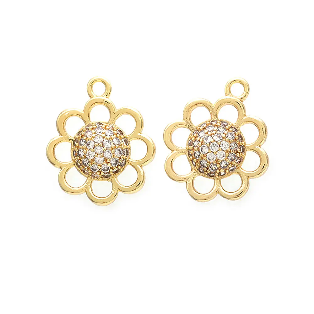 18K Gold Color Brass and Zircon Charms Pendants Jewelry Making Supplies Diy Necklaces Earrings Bracelets Findings Accessories