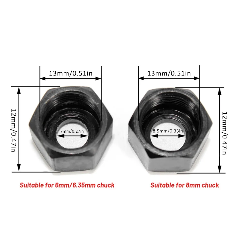 6/12PCS 6/6.35/8mm Milling Cutter Collet Adapter Collets Chuck Engraving Trimming Machine Electric Milling Cutter Accessories