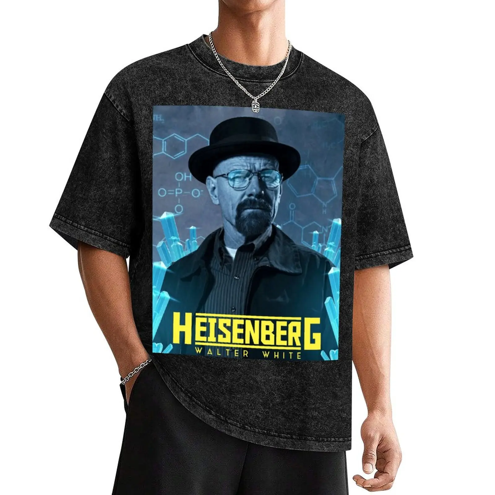 Walter White Blue Crystal T-Shirt oversized graphic tee sports fans graphics Men's t-shirts