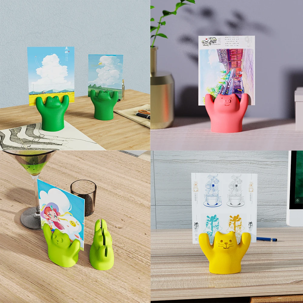 

PINKIE Cute Animals Design Card Clip Card Supports Desktop Decor Office Decoration Silicone Molds