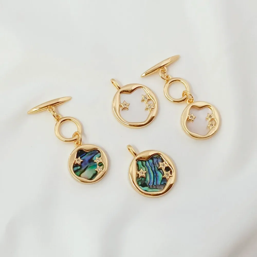 

14K Gold-plated Shell, Starry Sea OT Pendant, DIY Handcrafted Bracelet, Clasp, Lock Connection, End Clasp