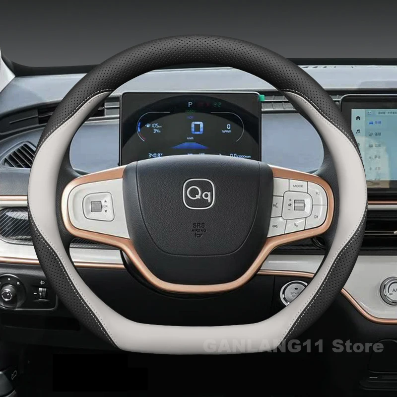 Leather Car Steering Wheel Cover For Chery QQ Ice Cream 2022-2024 2025 Auto Steering Wheel Chery QQ Ice Cream Accessories 2025