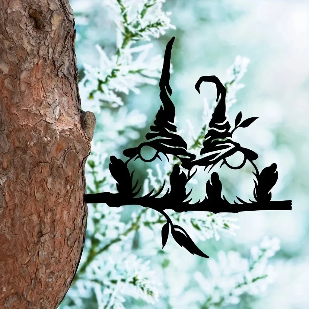 Metal Add a Magical Touch to Your Garden with Metal Branch Garden Gnome Mushroom Decoration for Garden Party Decor