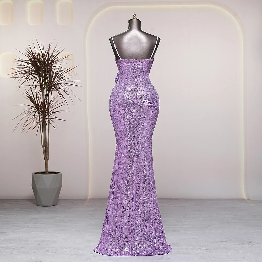 Sundress dress purple side slits evening dresses prom dresses luxury wedding party dresses formal occasion vestidos de fiesta