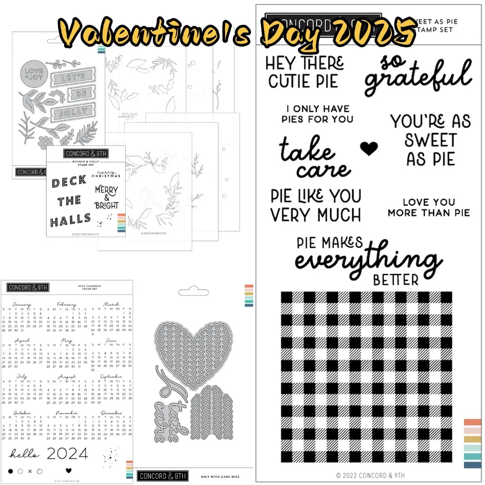 

Valentine's Day 2025 Metal Cutting Dies and Clear Stamps cut die mold blade knife punch Scrapbook Paper craft stencils dies
