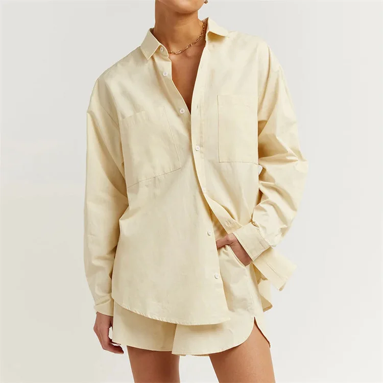 Imagem -04 - Moda Manga Longa Robes Top Shorts Três Peças Define Loose Mulheres Outifits Verão Casual Sólidos Home Suit Shorts Conjuntos para Mulheres