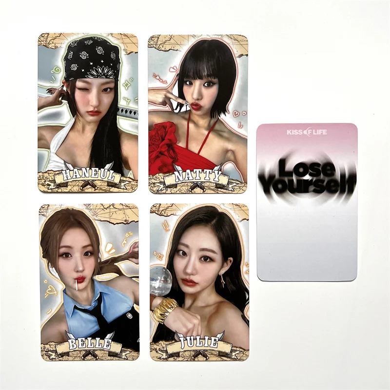 

4pcs/set KISSOFLIFE Girl Group KIOF Album LOMO Card Lose Yourself Postcard HANEUL BELLE NATTY JULIE Collectible Photo Card