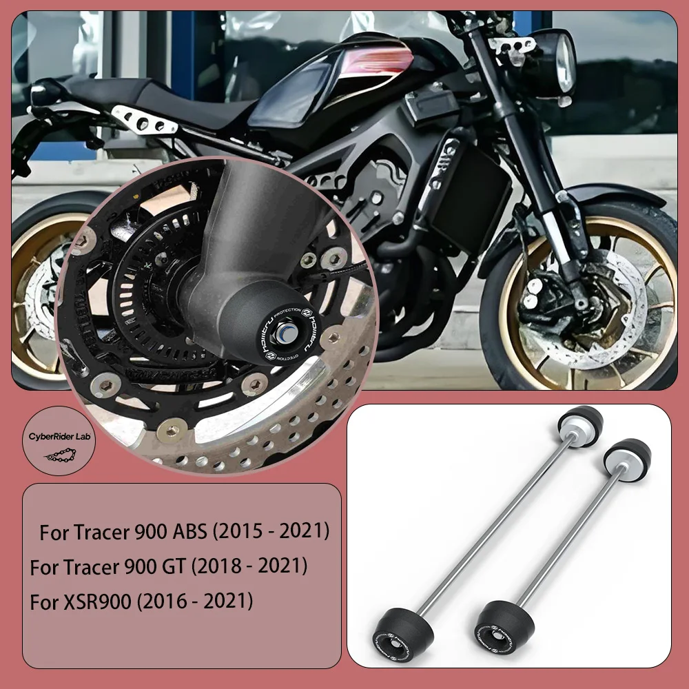 

For Yamaha XSR900 2016-2023 F/R Wheel Spindle CNC Guards - Anti-Fall Protection Tool-Free Rider Gift Back to School​