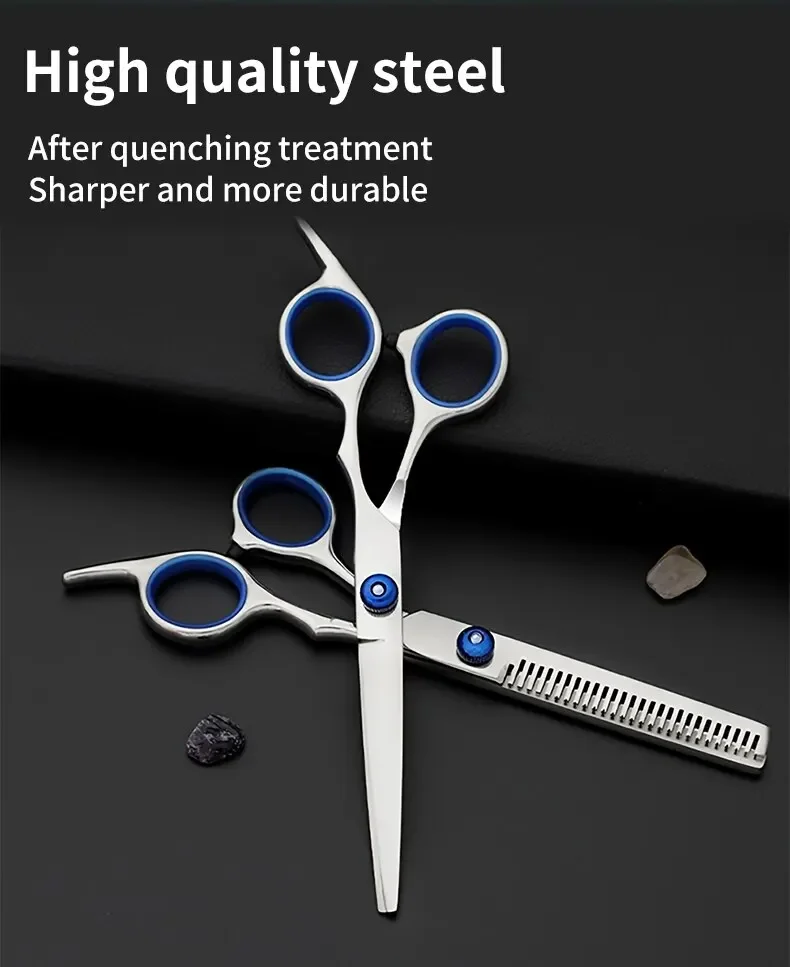 Professionelle Friseurschere aus Edelstahl zum Schneiden und Ausdünnen für den Heim- und Salongebrauch – Detail 2