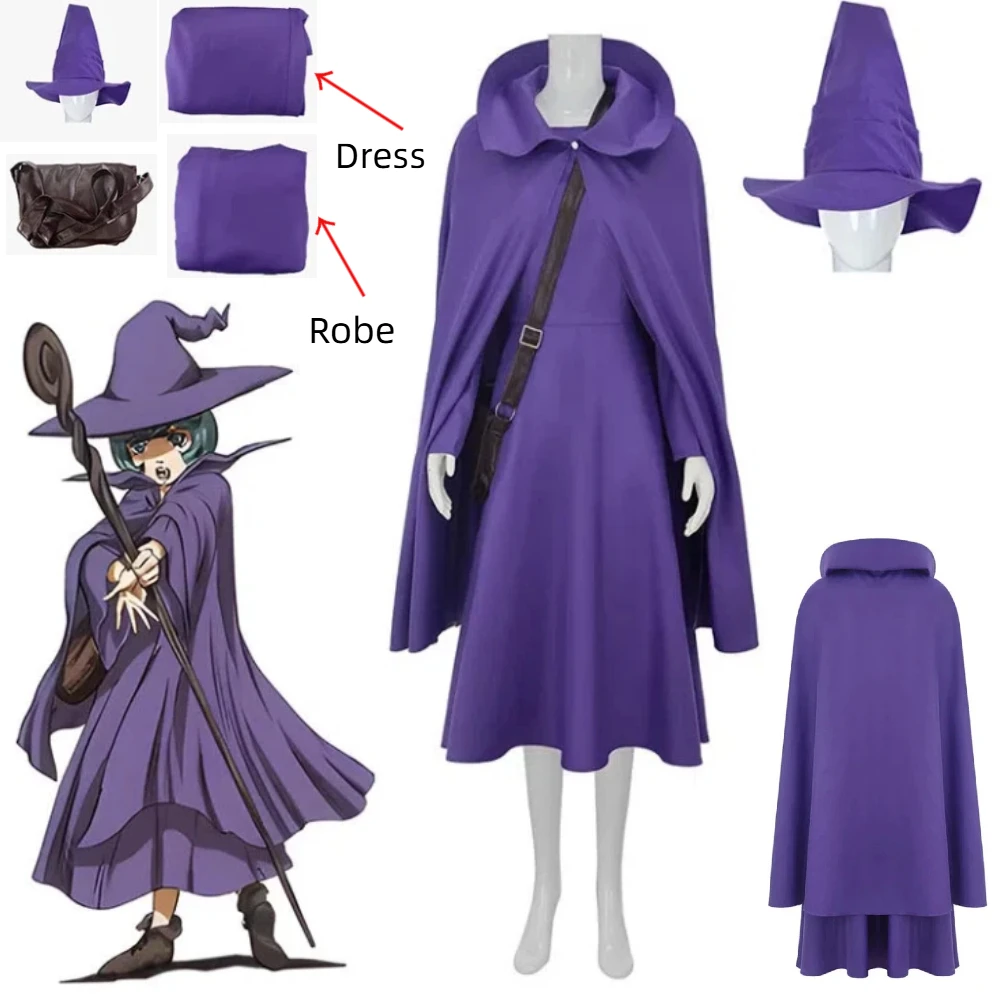 Disfraz de Cosplay de Anime Berserk, Sombrero de Bruja, Schierke Guts, Halloween, Personaje de Anime, Actuación en Escenario, Conjunto Completo de Disfraz para Juego de Roles