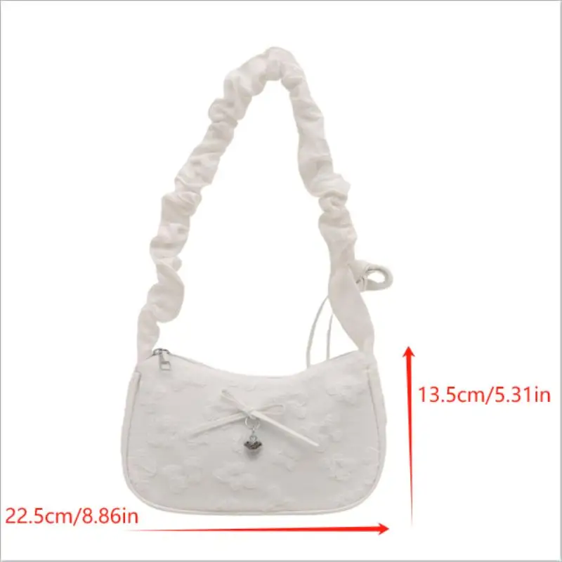 القوس الأزهار طباعة مطوي الهلال حقيبة حقيبة كتف المرأة الموضة العصرية حقيبة كروسبودي فتاة حلوة حقيبة يد الراقية ركاب حقيبة #6