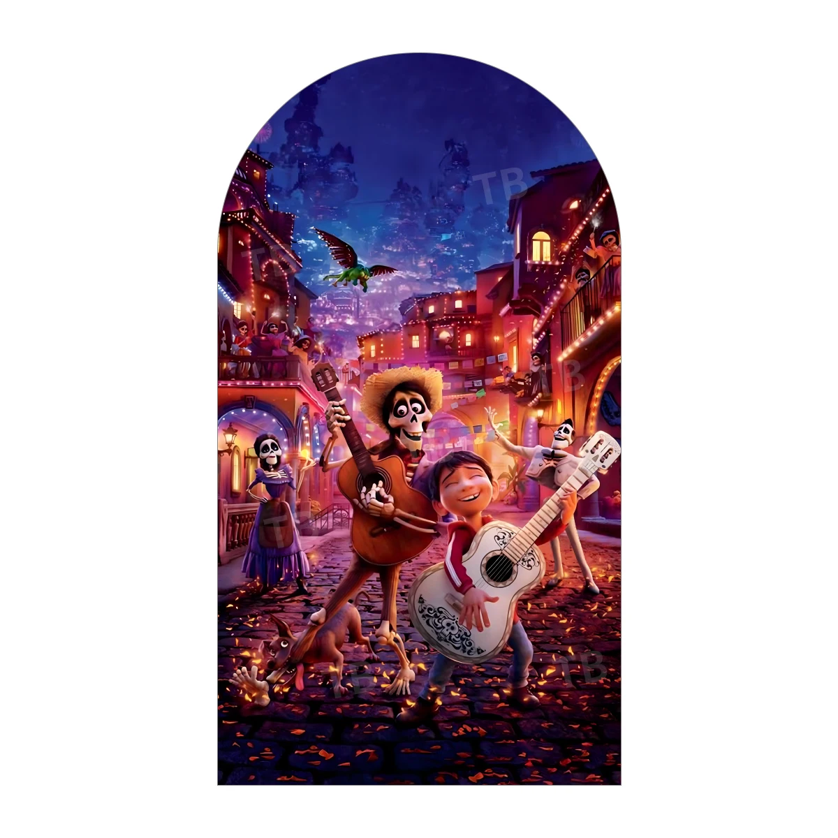 غطاء خلفية على شكل قوس لفيلم تي بي ديزني كوكو للأطفال لتزيين حفلات أعياد الميلاد وحفلات استقبال المولود الجديد وخلفية للتصوير الفوتوغرافي من القماش المرن