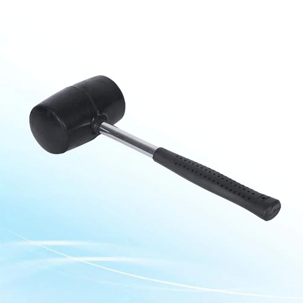 

750g Rubber Hammer Steel Handle Tile Installation Tool Shockproof Wear-Resistant Woodworking Ball Hammer Fiber Ball
