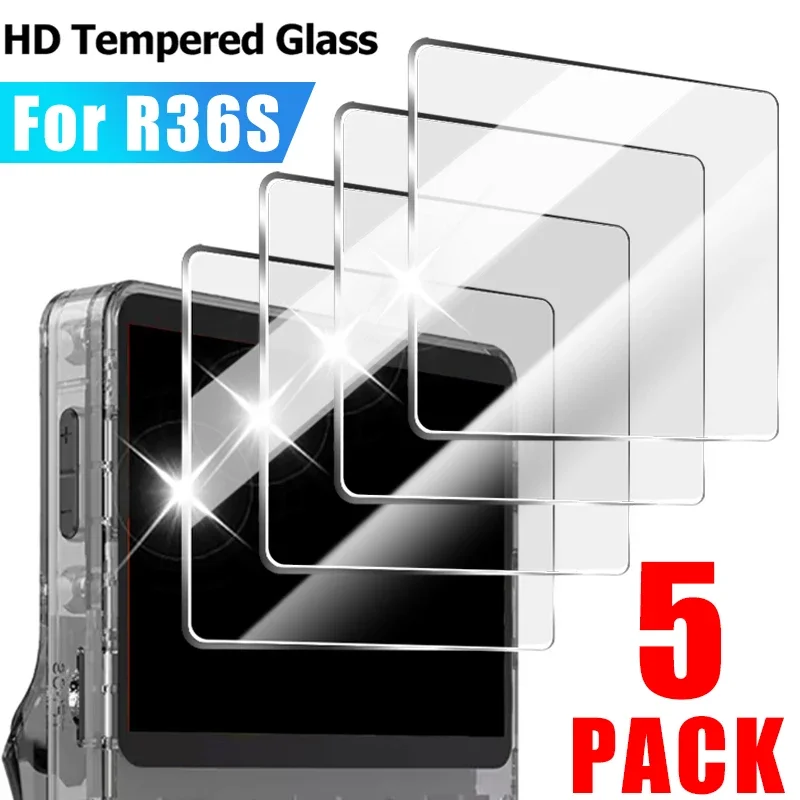 9H Hardness Tempered Glass For R36S Handheld Game Console HD Screen Protectors For R36S 3.5Inch Player Games Protective Films