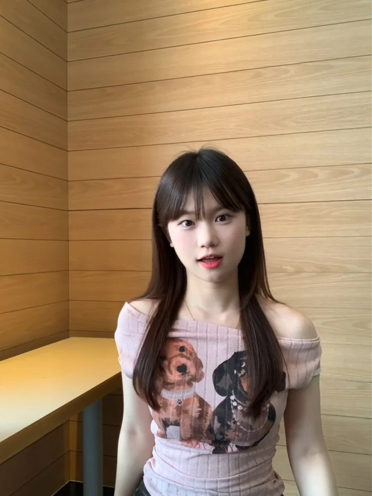 American Sweet Spicy oulder T-shirt ort-Sve monospalla Donna Estate dimagrante Sli Bellissimo top ort-ort