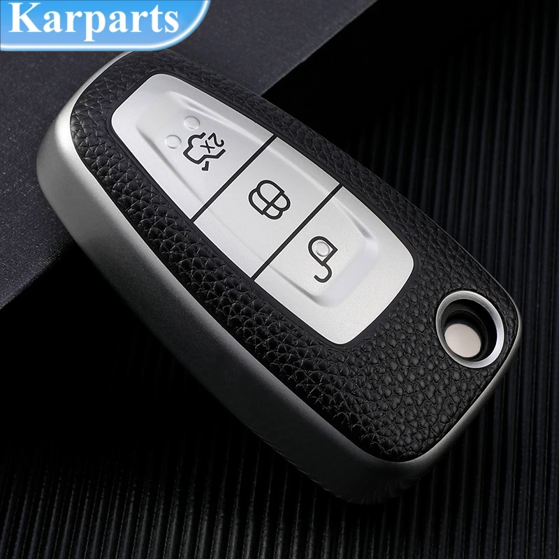 

Leather TPU Car Key Case Cover for Ford Ranger C-Max S-Max Focus Galaxy Mondeo Transit Tourneo Custom Auto Key Holder Keychain