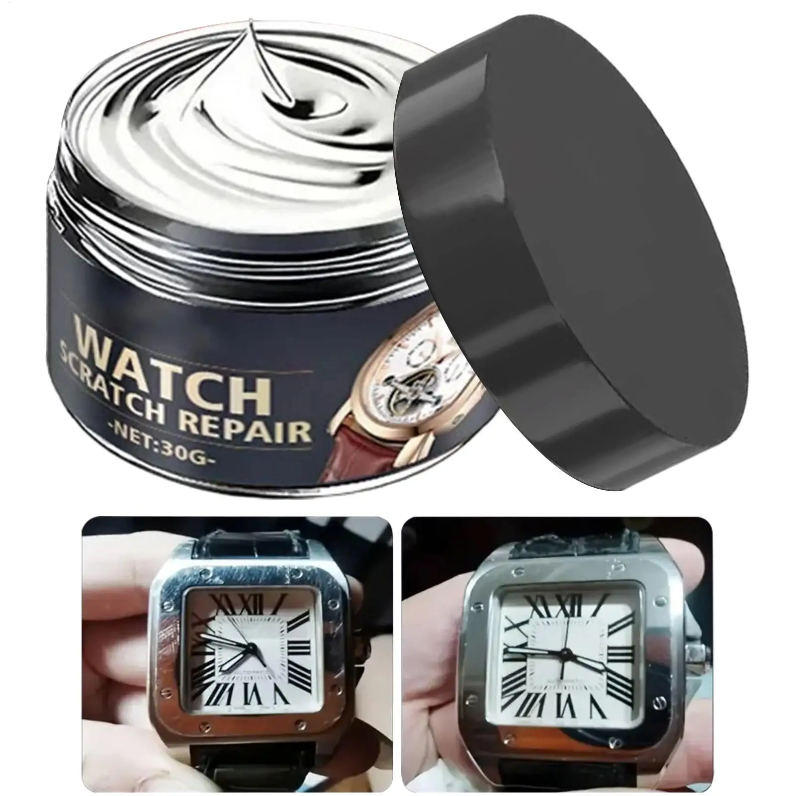 Professional Watch Scratch Remover Gentle Portable Maintenance Wax Watch Cleaning Kit for Beginner Daily Home Indoor Friends