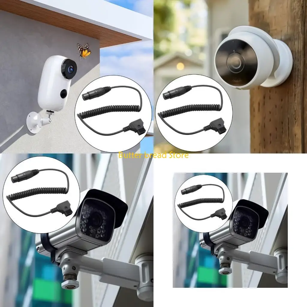 W89C 4 Pin XLR to D Tap Power Converter Cable Line Line لمعدات فيديو ستيريو احترافية، بطارية الكاميرا D Tap Charging #1