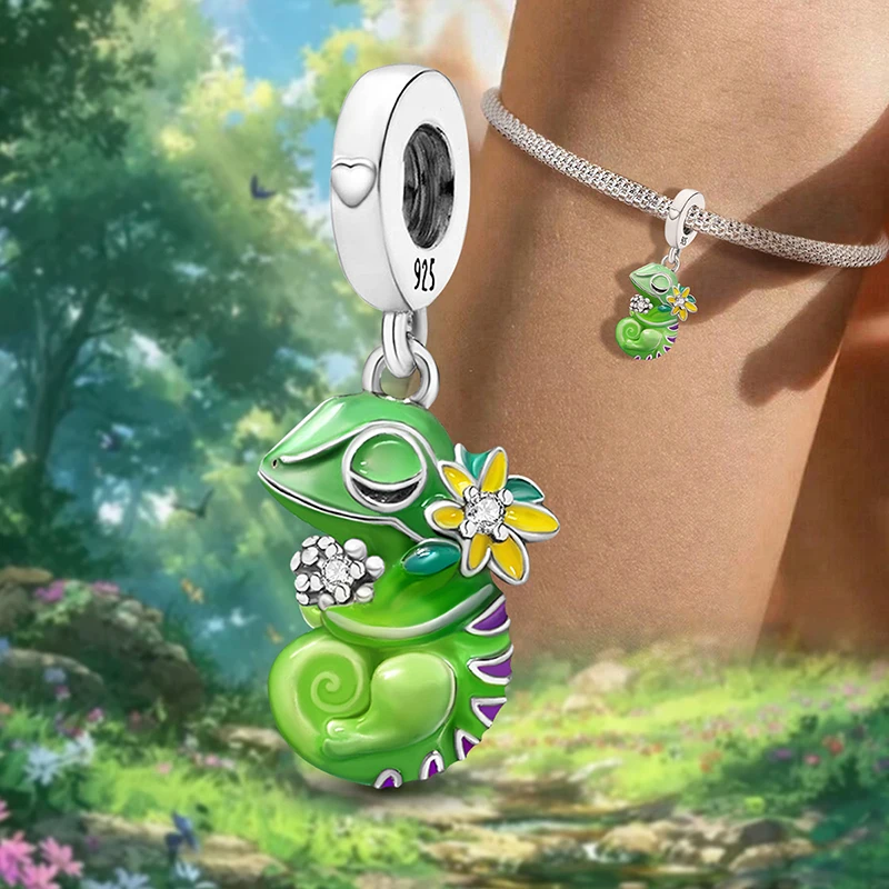 

925 Sterling Silver Chameleon Luminous Firefly Seahorse Charms Bead Fit Diy Bracelet Bangle Making Gift Of High Quality Jewelry