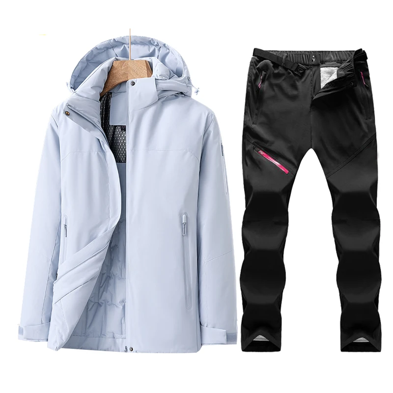 Winter Women Snow Jacket Set Ski Suit Waterproof Windproof Snow Coat and Pants Snowboard Wear Outdoor Famale Skiing Outfits