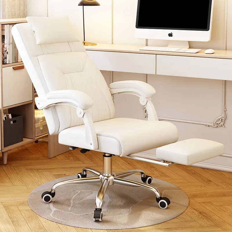 

Mobile Rotating Office Chair Swivel Recliner White Study Bedroom Footrest Computer Chair Gaming Sillas De Oficina Home Furniture