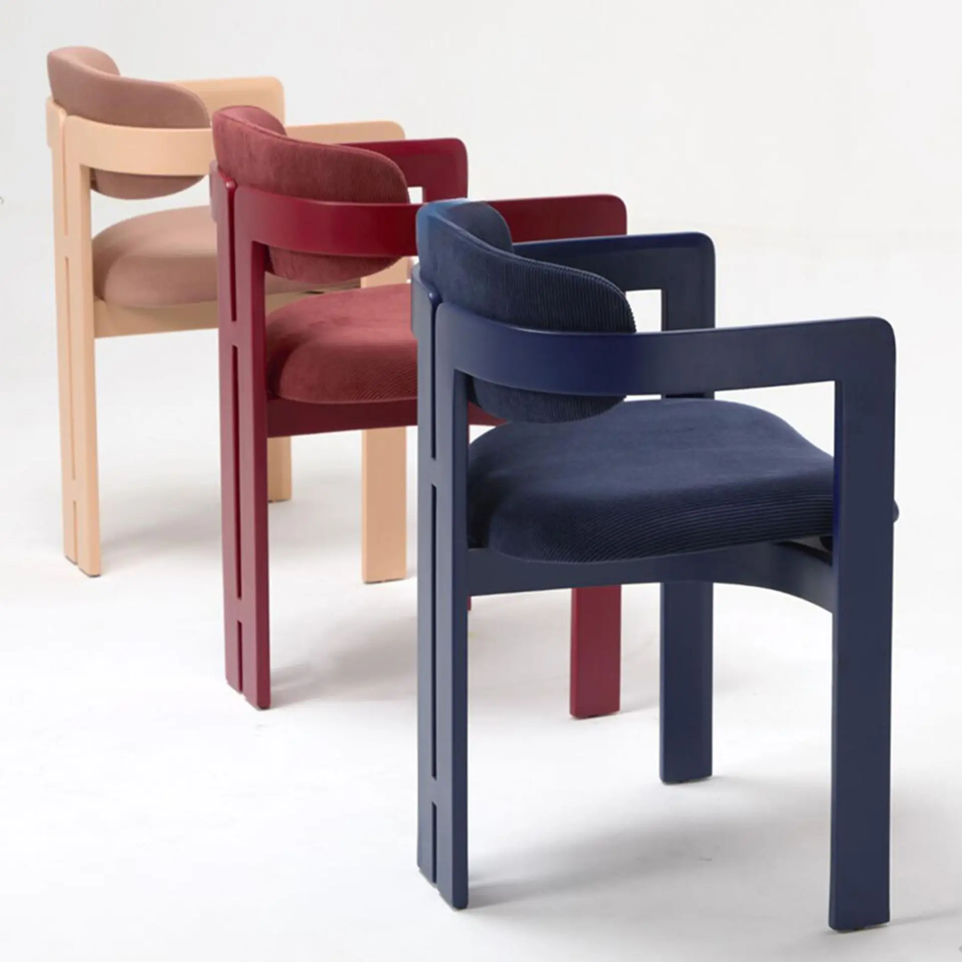 Retro home solid wood dining chair backrest armrest negotiation chair