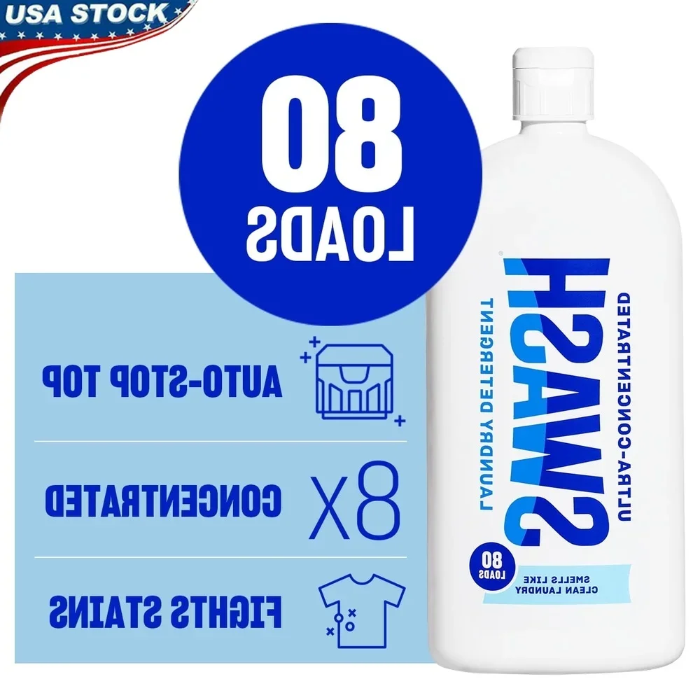 

HE Сверхконцентрованное жидкое стиральное средство, 80 нагрузок, свежее очищение, аромат для стирки, борьба с пятнами, автоматическая остановка, верхняя часть, совместимая с