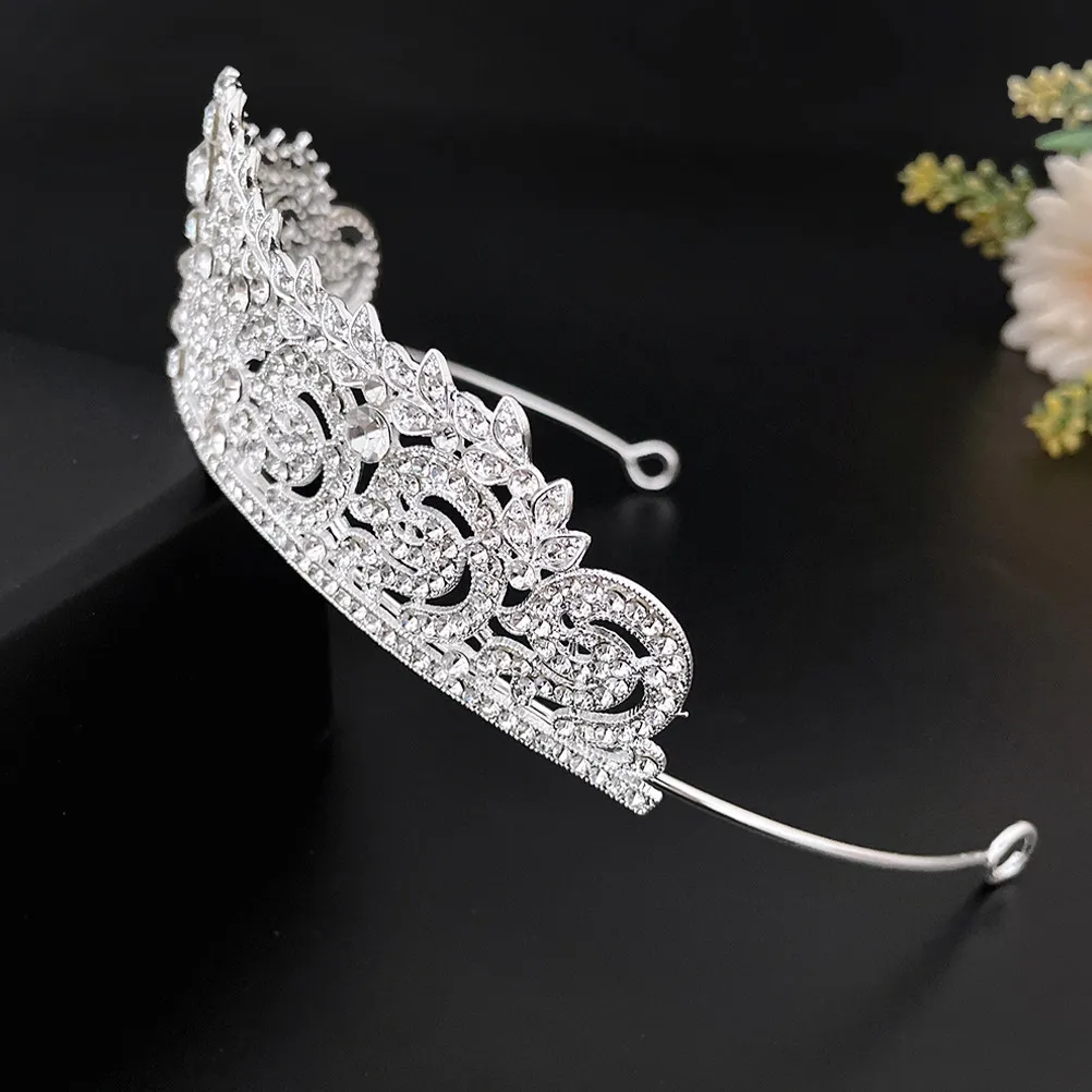 

Glitter Wedding Tiara Bridal Headdress Rhinestone Design Elegant Style Tiara for Women Birthday Ceremony Proposal Decoration